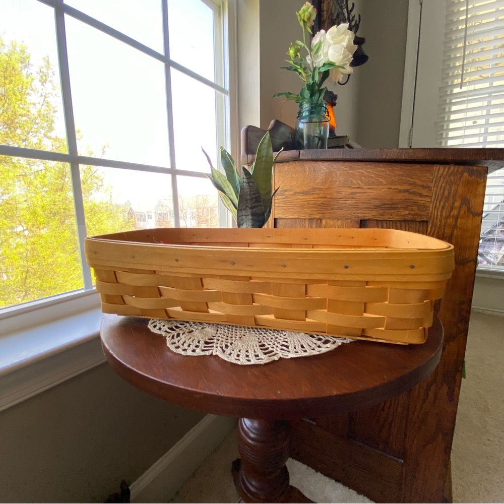 Longaberger Bread Basket Elegant Brown Woven Basket Large Circa 1999
